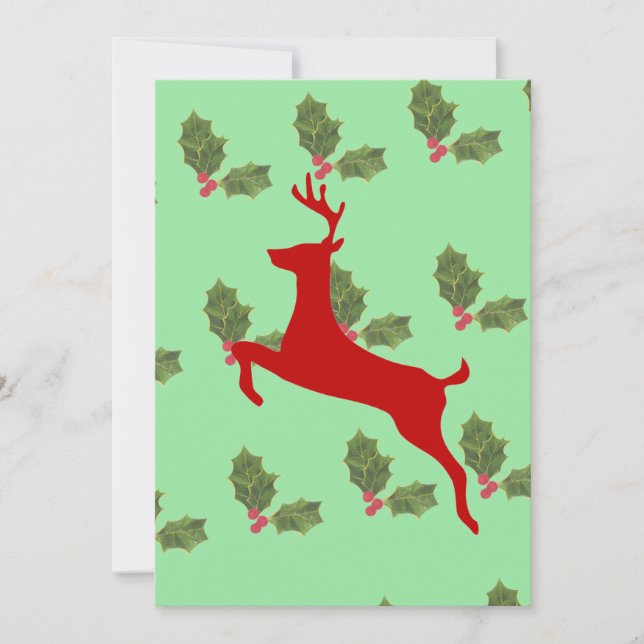 Julstilig Ren & Julgran Julmiddagsinbjudan Inbjudningar (Framsida)
