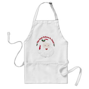 Julstils Santa Denna Santa Tro På Jesus Förkläde