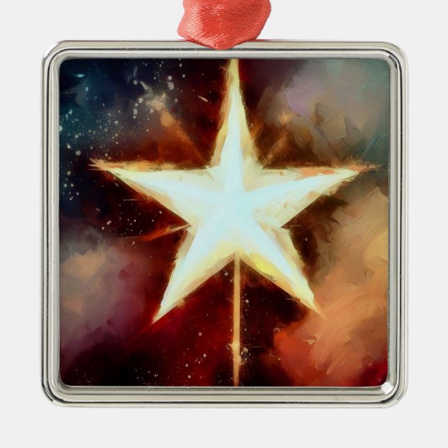 Julstjärna 1 julgransprydnad metall (Framsidan)