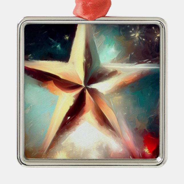 Julstjärna 2 julgransprydnad metall (Framsidan)