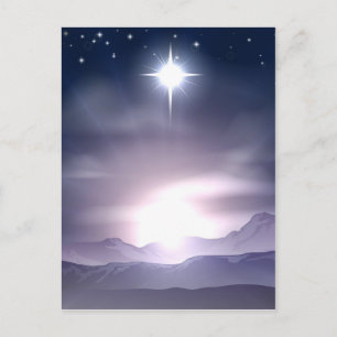 Julstjärna av Bethlehem Nativity Helg Vykort