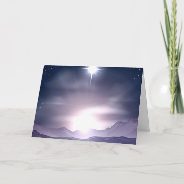 Julstjärna av Bethlehem Nativity Helgkort (Framsida)