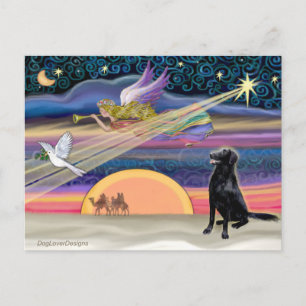 Julstjärna - Flat Coated Retriever Helg Vykort
