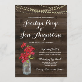 Julstjärna för jul för bröllopinbjudan | lantlig inbjudningar