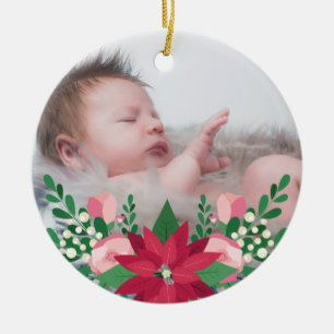 Julstjärna- & för svart tavla   baby första jul julgransprydnad keramik