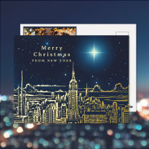 Julstjärna Foto Folie Postkort New York City