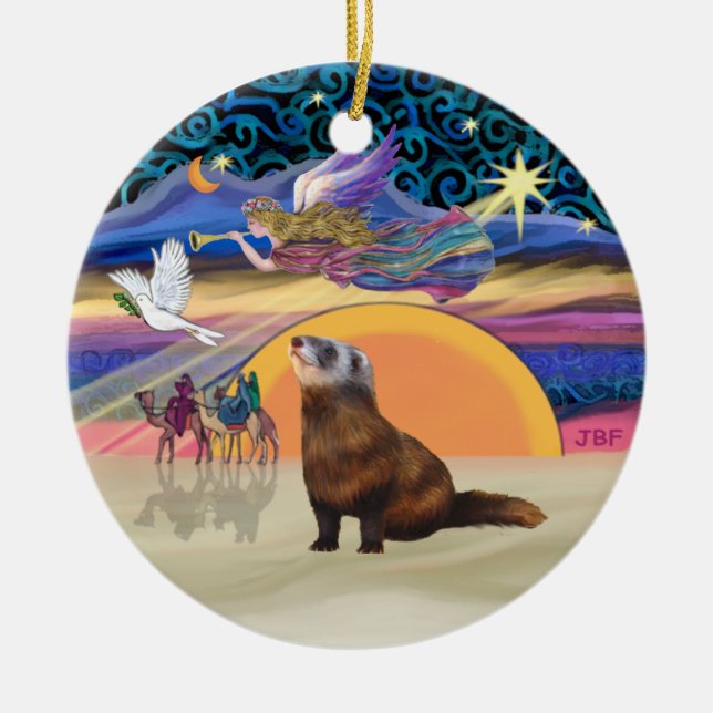 Julstjärna - Fret 1 Julgransprydnad Keramik (Framsidan)