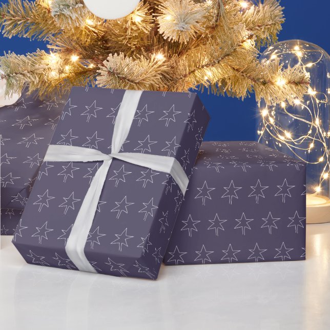 Julstjärna Indigo Natt Presentpapper (Helgdagar)