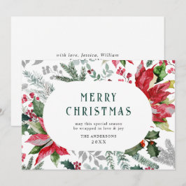 Julstjärna julkrans mistel fotobild julkort