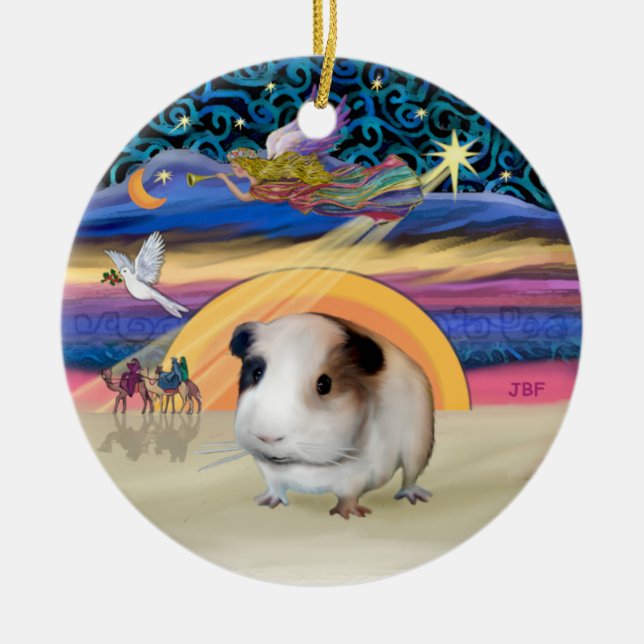 Julstjärna - Marsvin #1 Julgransprydnad Keramik (Framsidan)
