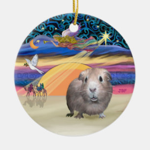 Julstjärna - Marsvin #2 Julgransprydnad Keramik