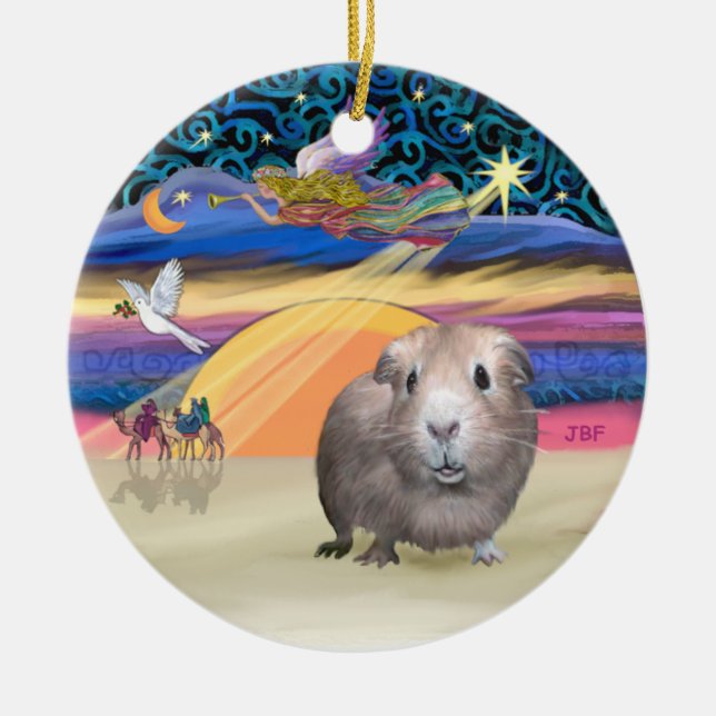 Julstjärna - Marsvin #2 Julgransprydnad Keramik (Framsidan)