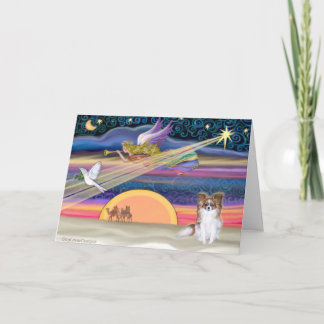 Julstjärna - Papillon (röd sable) - Helgkort