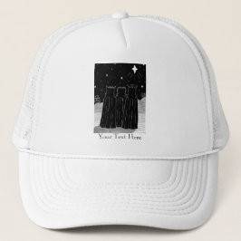 Julstjärna tre kung svart och vit säsong truckerkeps