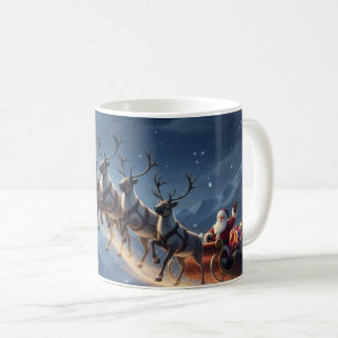 Julstjärnad Berg Santa Renar Släd Jul Kaffemugg