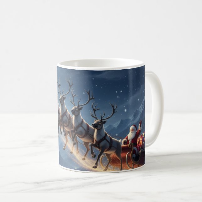 Julstjärnad Berg Santa Renar Släd Jul Kaffemugg (Framsida höger)