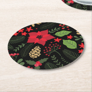 Julstjärnajulhelgdag Underlägg Papper Rund
