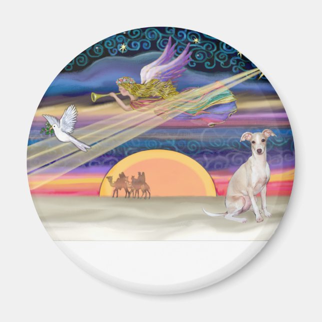Julstjärnan - Italienskt Greyhound 5 Magnet (Framsidan)