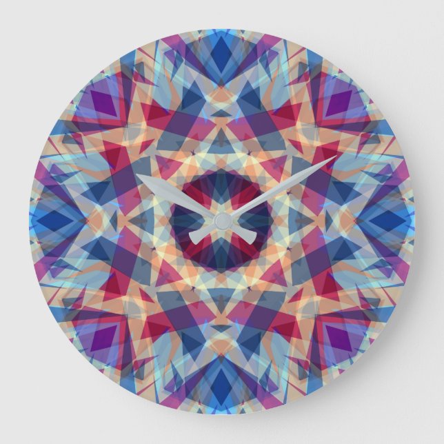 Julstjärnan Jolly Blue Roligt Lila Bright Gult Stor Klocka (Framsida)