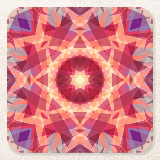 Julstjärnan Jolly Red Roligt Lila Bright Gult Underlägg Papper Kvadrat (Framsidan)