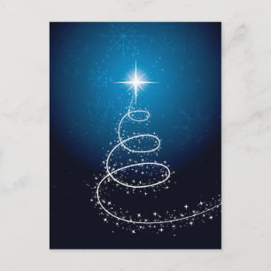 Julstjärnan och Snöflingor Helg Vykort