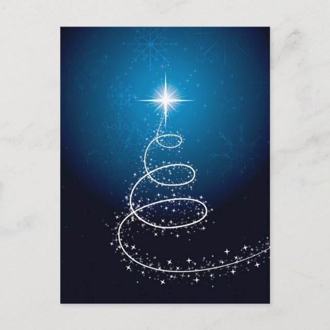 Julstjärnan och Snöflingor Helg Vykort (Framsida)