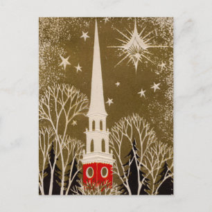 Julstjärnan och Steeple på Guld Helg Vykort