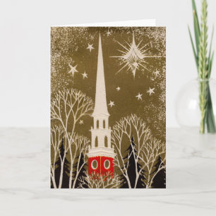 Julstjärnan och Steeple på Guld Helgkort