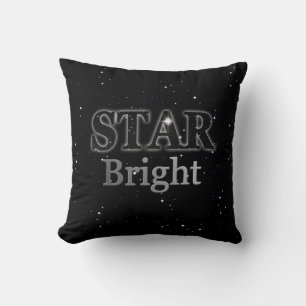 Julstjärnan Ord Art Black och Silver Kudde
