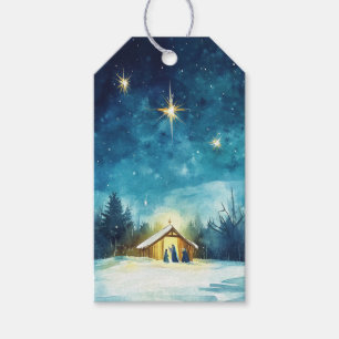 Julstjärnan över Manger Presentetikett