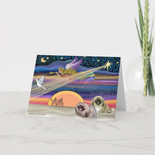 Julstjärnan - Pekingese (2) Helgkort (Framsida)