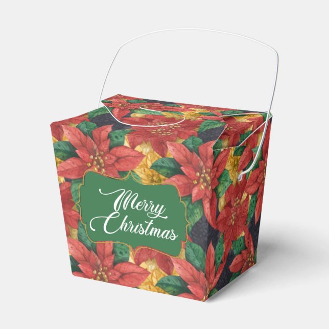 Julstjärnan Poinsettia Favoritbox Presentaskar (Framsidan Sidan)