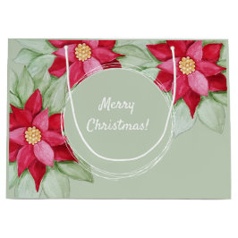 Julstjärnan Poinsettia Watercolor Hand-målat