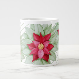 Julstjärnan Poinsettia Watercolor Jumbo Mugg