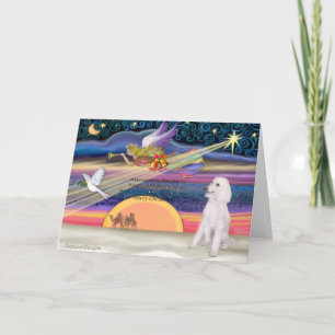 Julstjärnan - Pudel (vit standard) - Helgkort