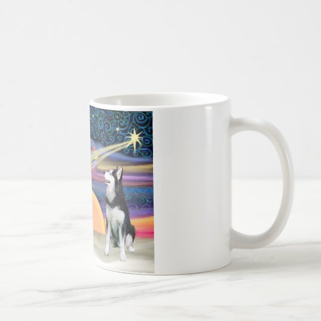 Julstjärnan - Siberian husky 1 Kaffemugg (Höger)