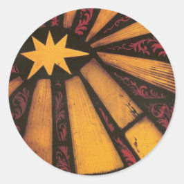 Julstjärnan - Sticker Runt Klistermärke