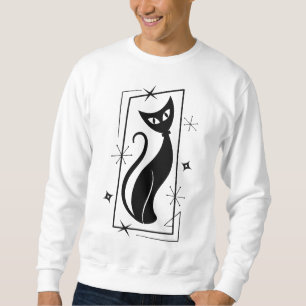 Julstjärnans Coola Cat MidCentury Modern Atomic Lång Ärmad Tröja