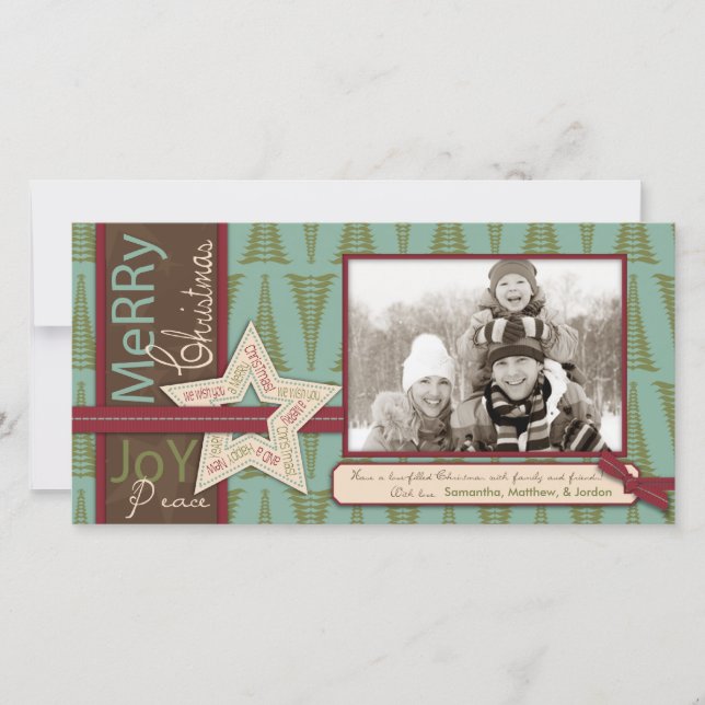 Julstjärnans fotokort julkort (Framsida)