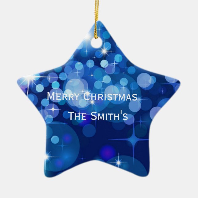 Julstjärnans namn - anpassat namn julgransprydnad keramik (Framsidan)