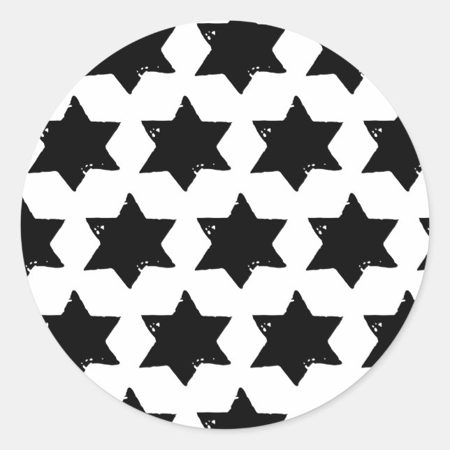 Julstjärnans potatisstämpel runt klistermärke (Framsida)