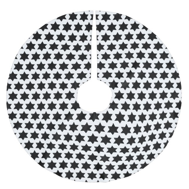 Julstjärnans potatisutskrift julgransmatta borstad polyester (Framsidan)