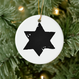 Julstjärnans potatisutskrift julgransprydnad keramik