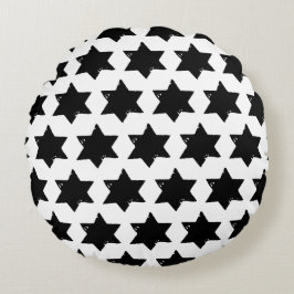 Julstjärnans potatisutskrift rund kudde