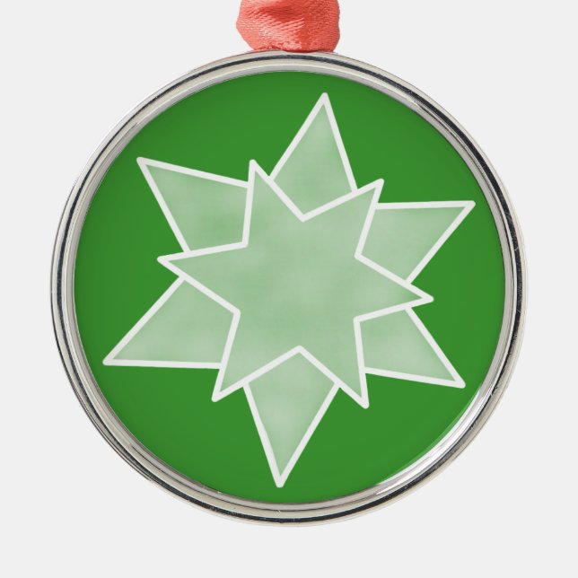 Julstjärnans Premium-prydnad, Grönt Julgransprydnad Metall (Framsidan)