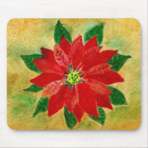 Julstjärnavattenfärg Mousepad Musmatta