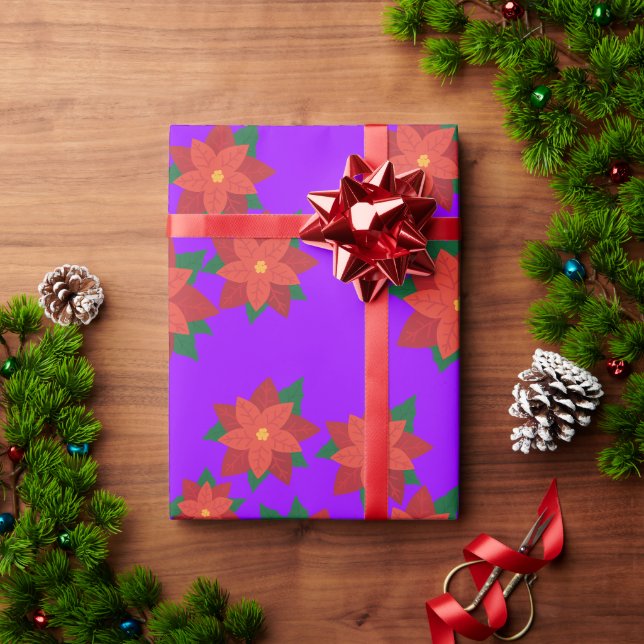 Julstjärnblommor Pappra Presentpapper (Julgåva)