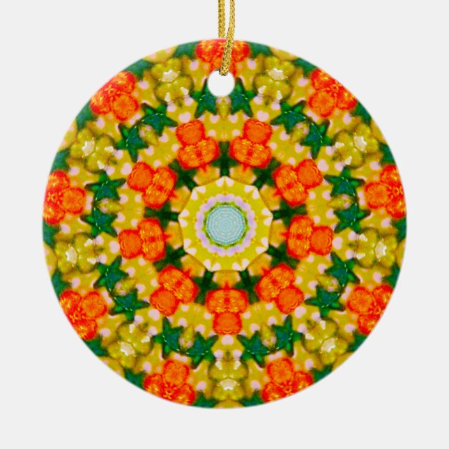 Julstjärncirkel, rektal julgransprydnad keramik (Framsidan)