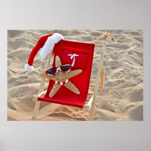 Julstjärnfisk på stranden poster