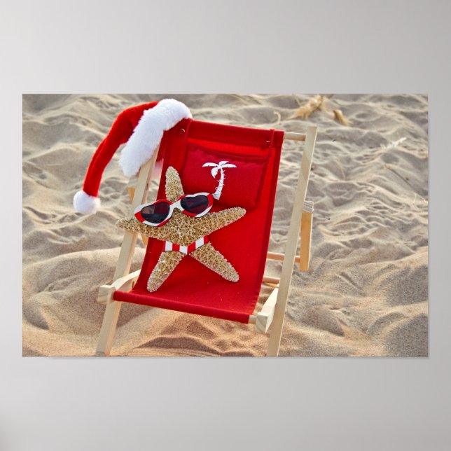 Julstjärnfisk på stranden poster (Framsidan)